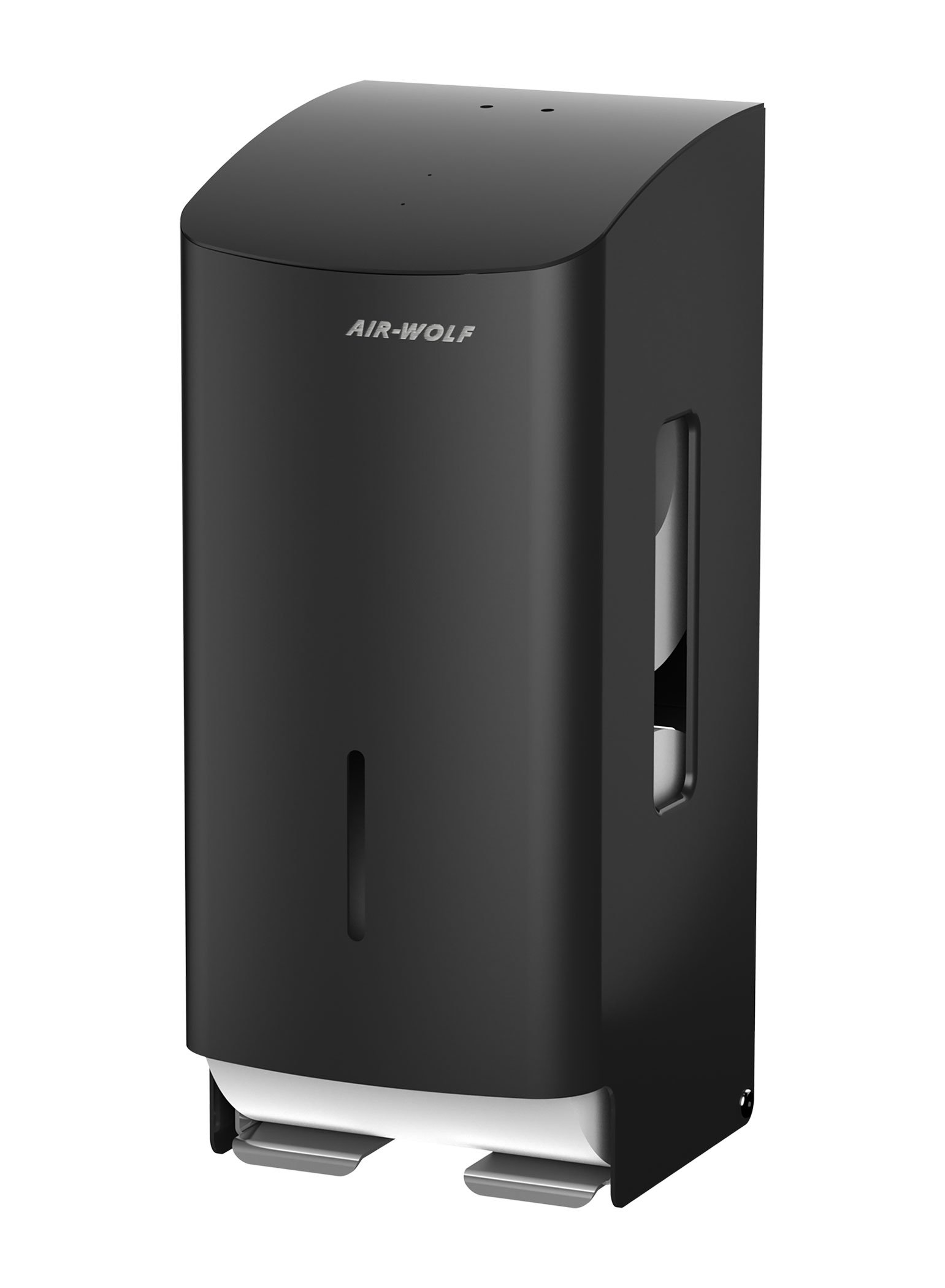 AIR-WOLF WC-Papierspender, 2 Rollen, Edelstahl mattschwarz beschichtet, Serie Alpha