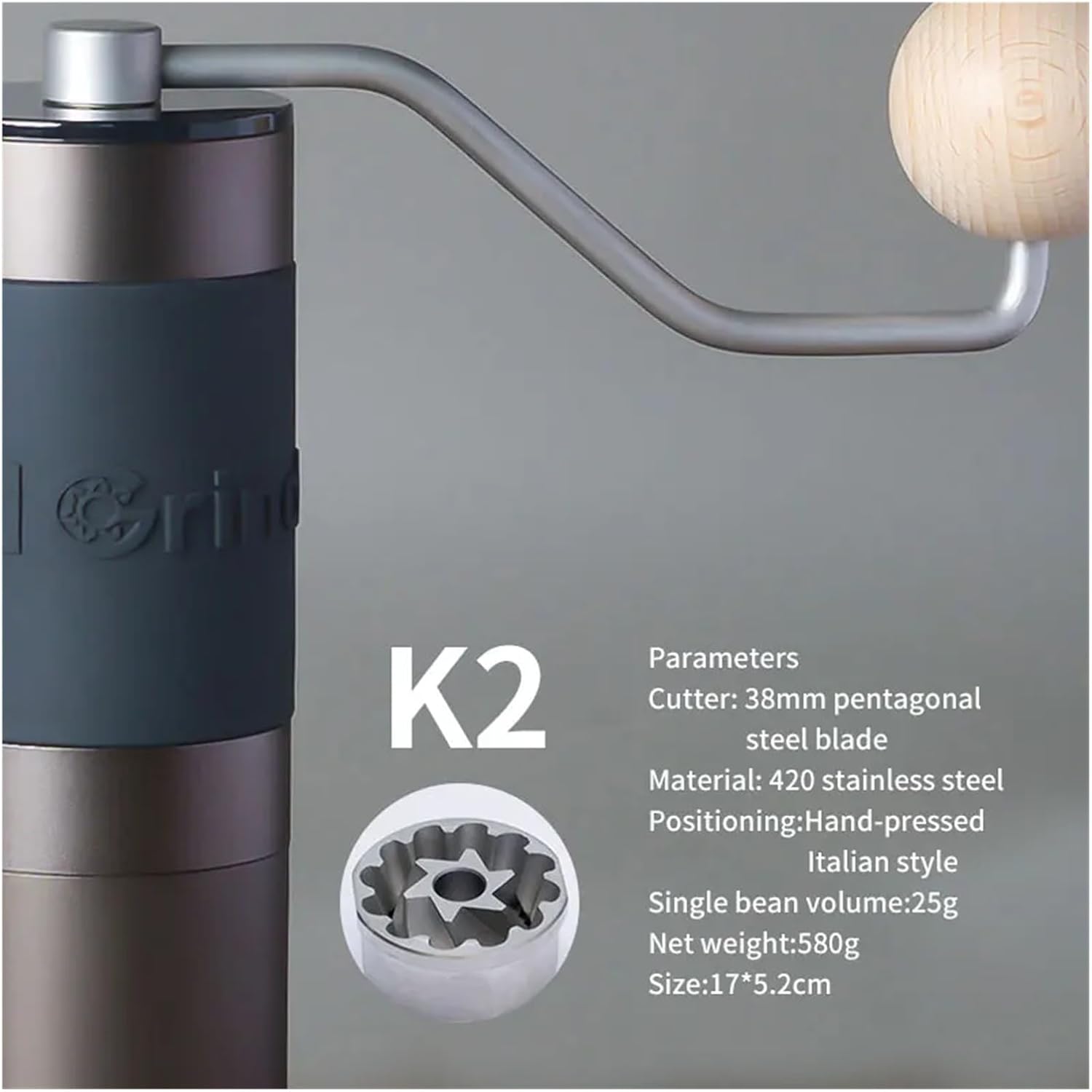 K2 K4 K5 K6 Aluminum Portable Coffee Grinder Manual Coffees High-end Grinding Core Burr Grinders 35g(K4)