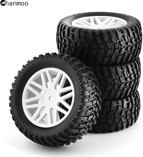 Miniatura 9 de Chanmoo 110 RC Off Road Neumáticos y ruedas de 0.472 in Hex Rubber Short Course Truck Neumáticos con inserto de espuma para coche Buggy escala 110