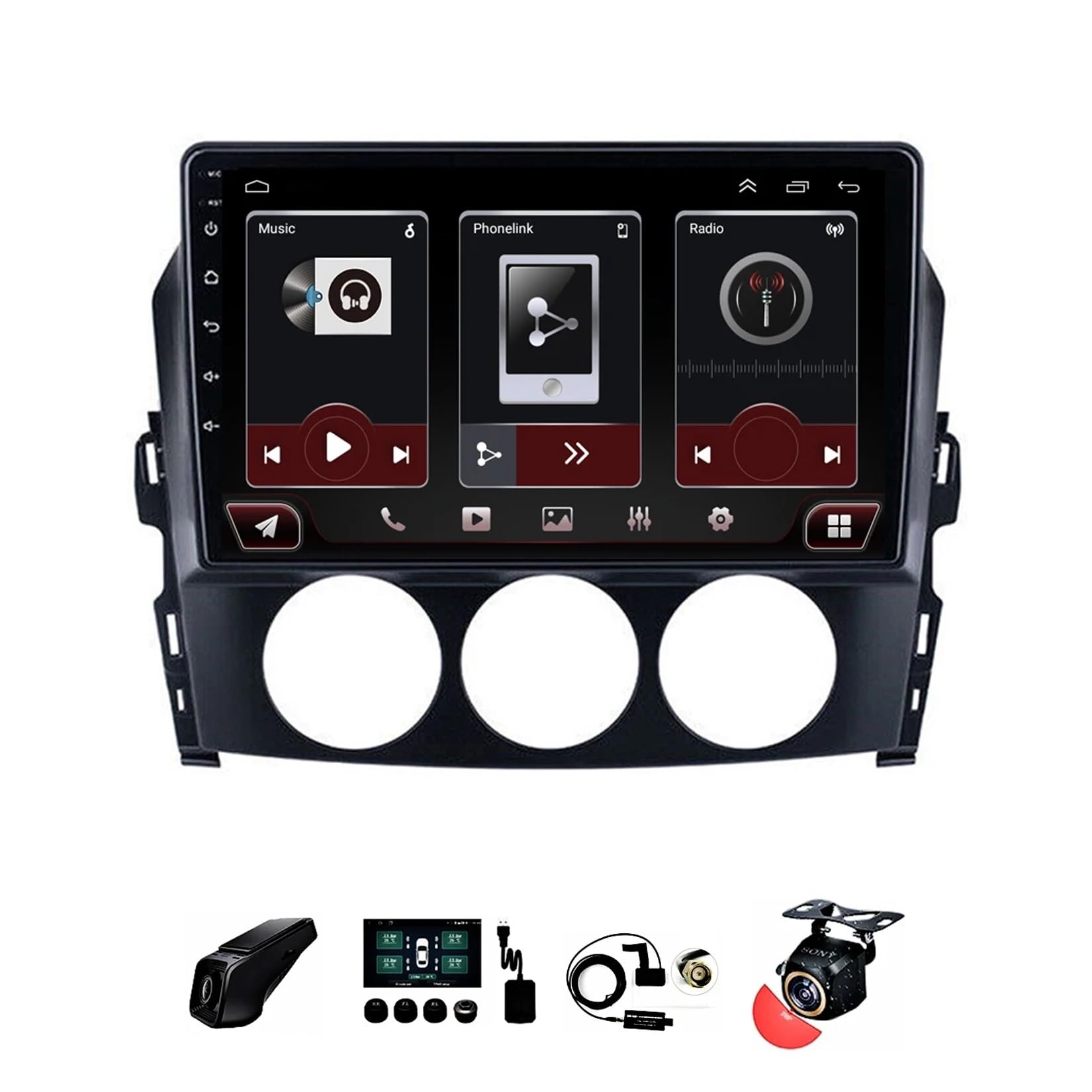 Autoradio Android 12 Mazda MX5 NC 2005-2015 Écran Tactile 2 Din Caméra Recul Bluetooth