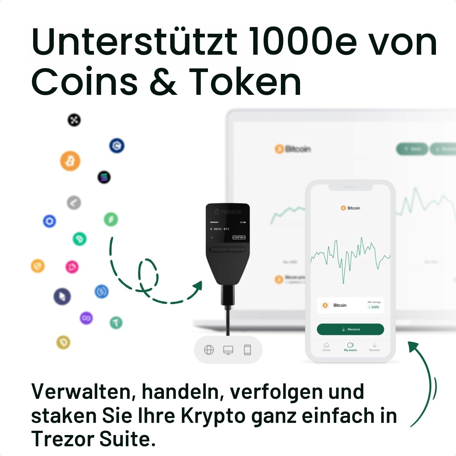 Trezor Safe 3 - Passphrase und Krypto Hardware Wallet mit Secure Element-Schutz – Kaufen,Speichern,Verwalten Sie Digitale Assets Einfach und Sicher (Galactic Rose)