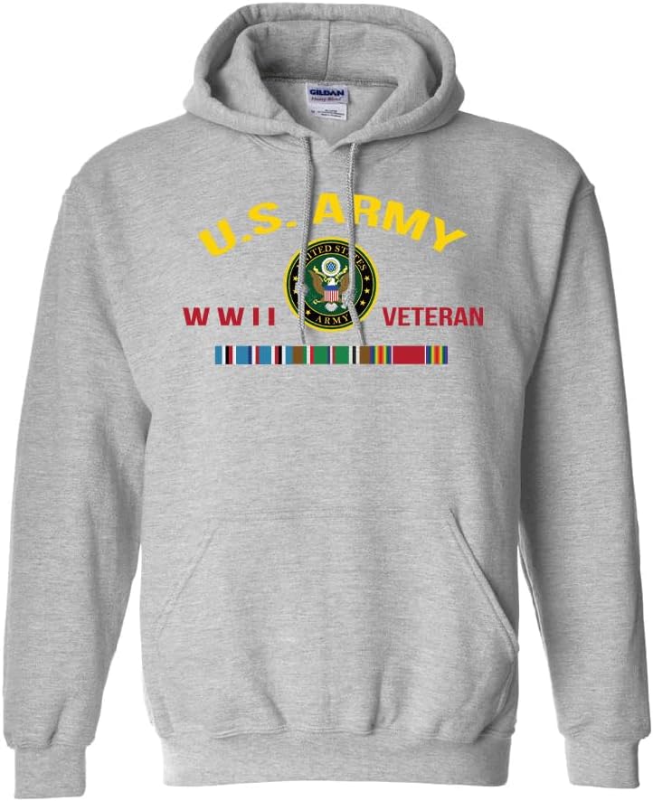 Military Productions US Army World War II Europe Veteran Hooded Sweatshirt Officially Licensed