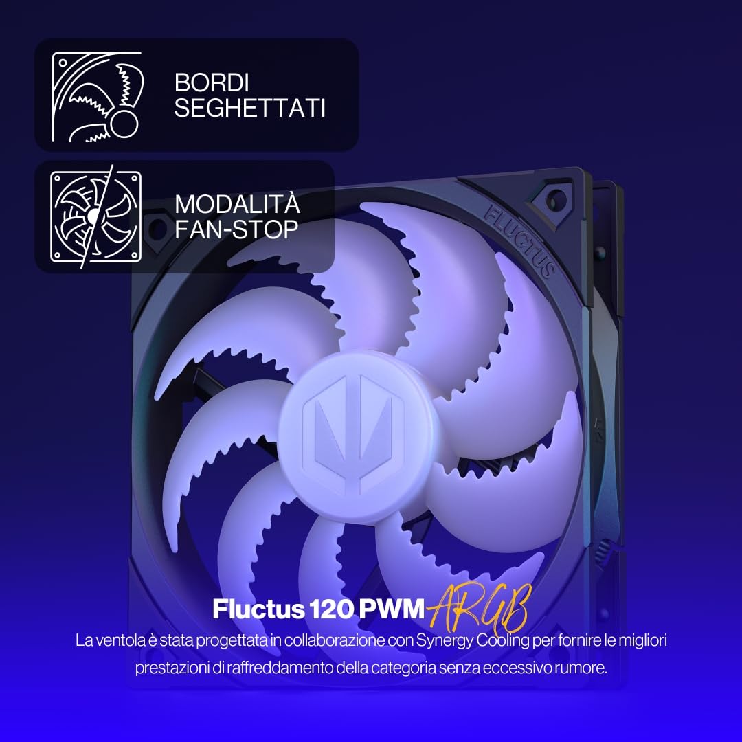 ENDORFY Fera 5 ARGB, raffreddatore per CPU con ventola da 120 mm, ventola Fluctus 120 mm ARGB PWM, inclusa pasta termica, dissipatore am4, dissipatore cpu am5, AM4, LGA1700, LGA1200