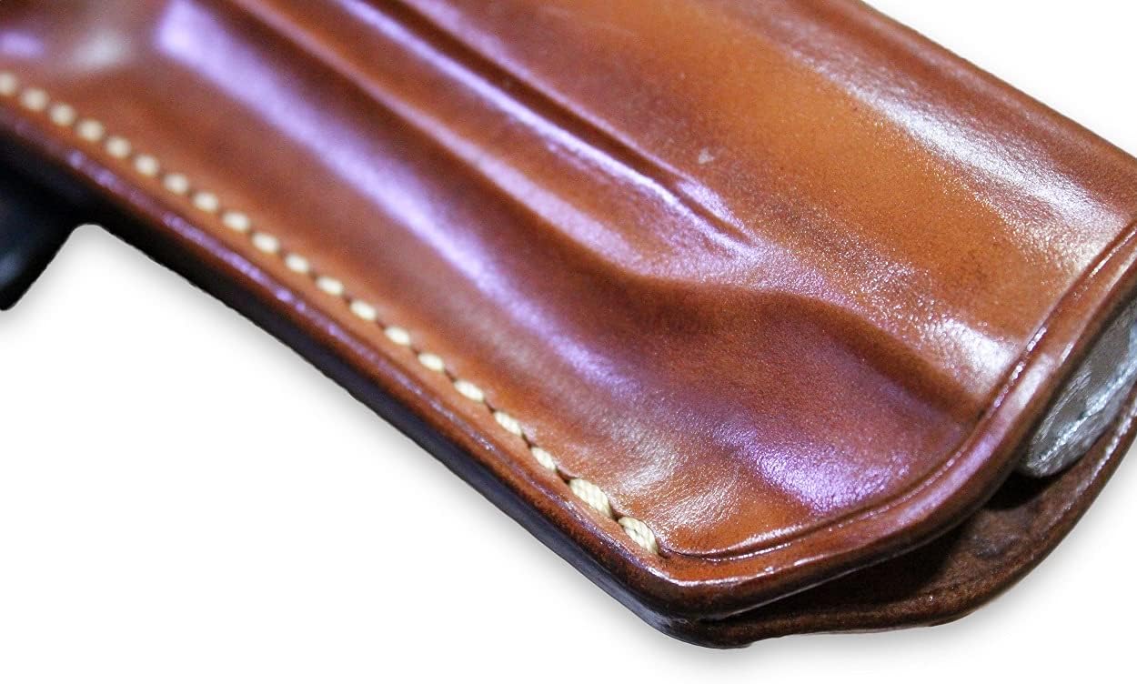 Masc Leather Paddle OWB Holster Open Top Fits Pietta/Uberti Traditions 1851, 36/44Cal Navy Black Powder 7.5-inch, R/H Draw, Brown Color #1587#