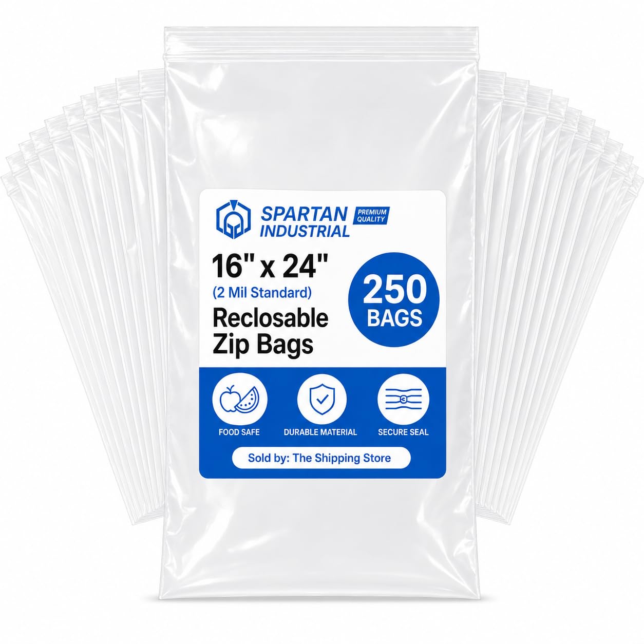 Amazon.com: Spartan Industrial - 16” X 24” (250 Count) 2 Mil Clear