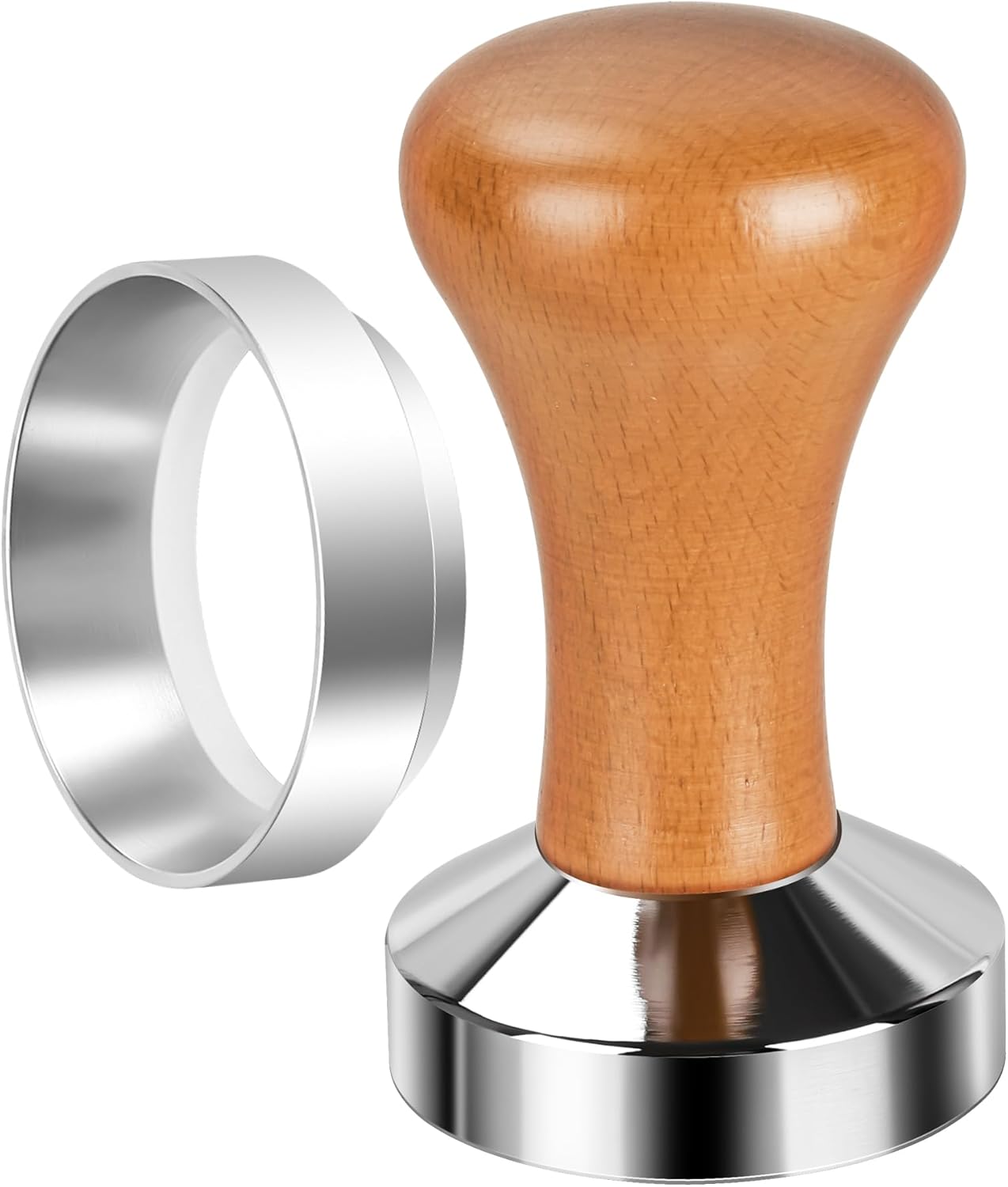 51mm Espresso Tamper-Premium Barista Coffee Tamper Coffee Tamper Classic Series Stainless Steel Espresso Tamper Coffee Press Tool Tamper Espresso Handle Solid Wood 51mm Espresso Dosing Funnel