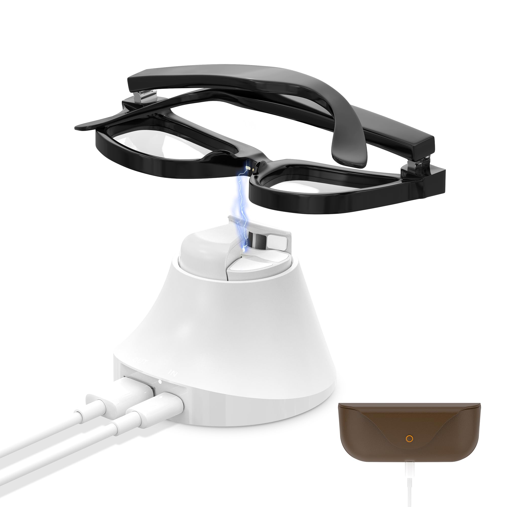 HiBloks Magnetic Charging Station for Ray-Ban Meta Wayfarer/Skyler Gen 2 Smart Glasses Accessories, Fast Charging Dock with LED Indicator Compatible