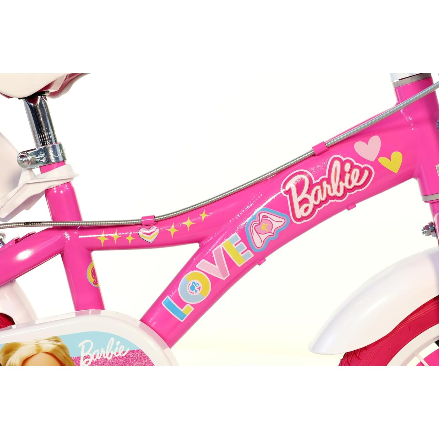 DINO BIKES Bicicleta de niña Barbie de 14 Pulgadas Apta para niñas de Altura Entre 95 y 115 cm. Código Art. 614G-02BA