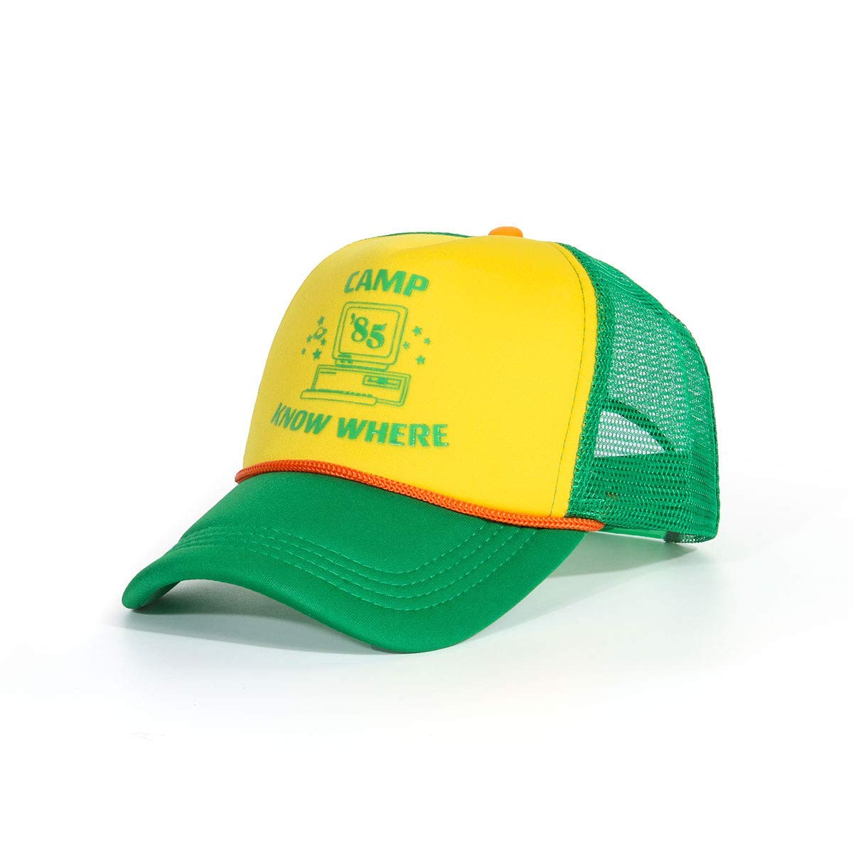 TulipRed Camp 85 Know Where Hat Baseball Cap Cosplay Merchandise Dustin Costumes Hat(Yellow/Green)