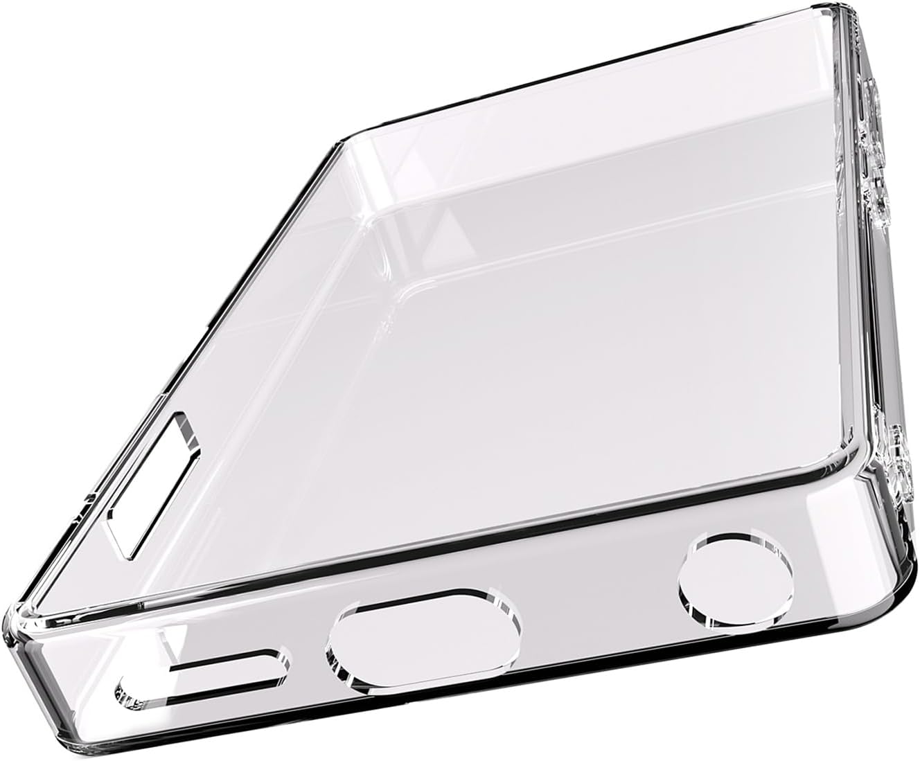 Front view of the clear Luoran M4B Silicone Case, highlighting precise cutouts for ports and controls.