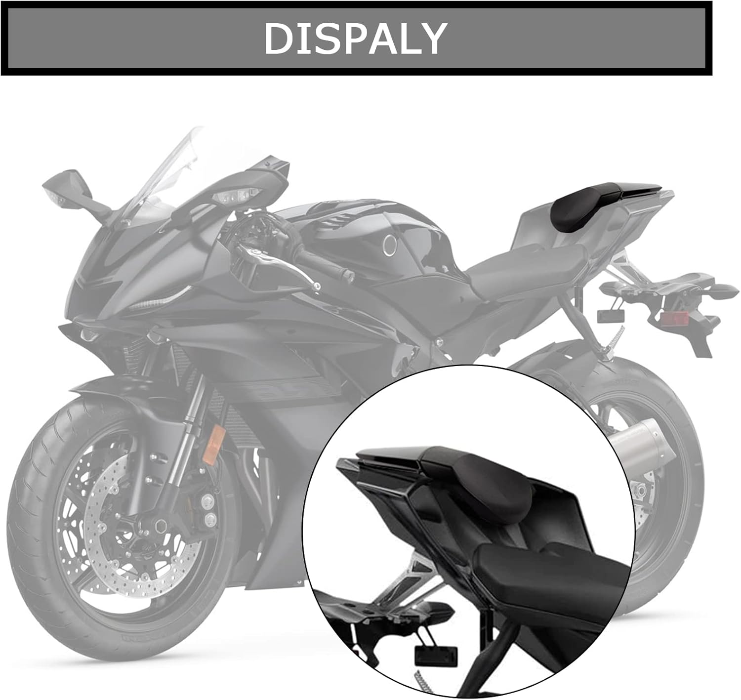 Rear Passenger Pillion Seat Cowl Cover Fairing for YZF R6 2017-2020 2017 2018 2019 2020 (Black)