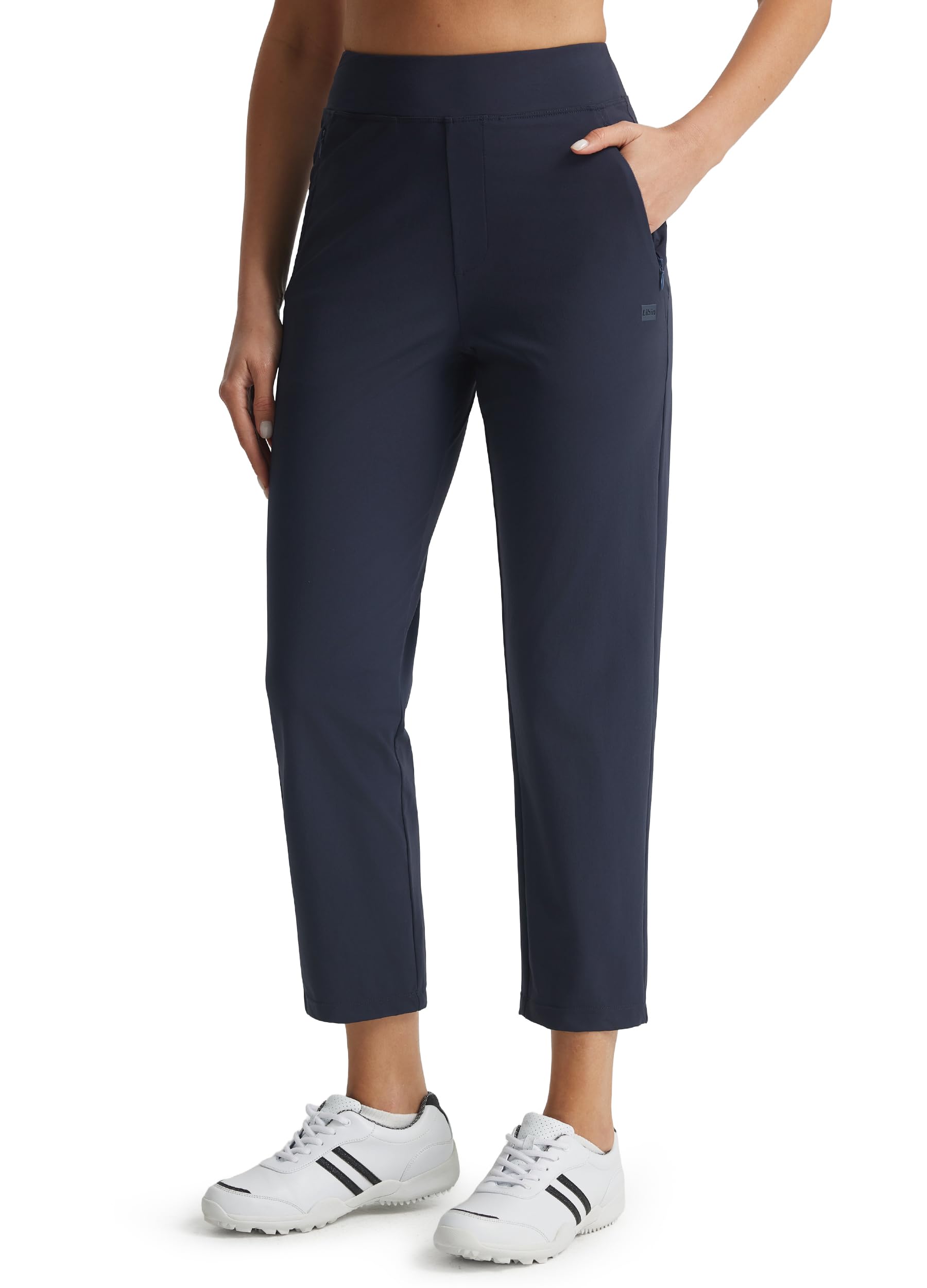 Libin Pantalones Golf Mujer 7/8 Jogging Business | Pantalón De Jogging Ligero Transpirable Entrenamiento Carrera Cintura Elástica Verano Estilo Con Bolsillos