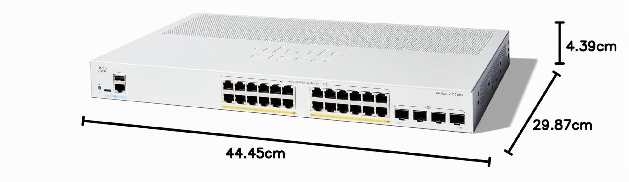 Cisco Commutateur Intelligent Cisco Catalyst 1200-24P-4G, 24 Ports GE, PoE, Ports SFP 4x1GE, Garantie limitée à Vie (C1200-24P-4G)