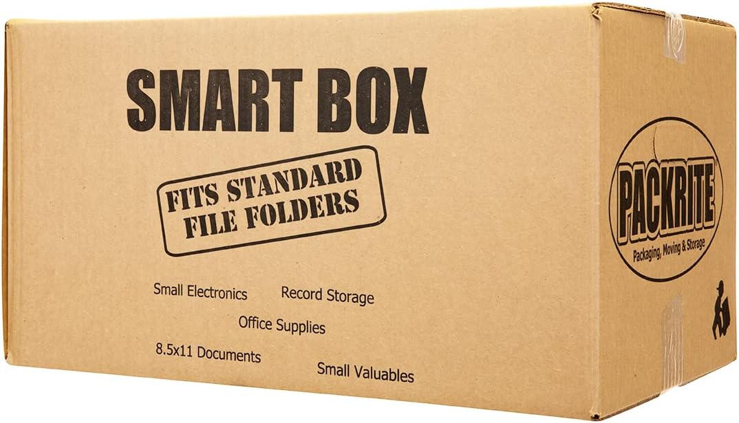 Smart Boxes, with Handles, Small Moving Boxes for Books Document Storage Packing Shipping File, 19 x 12 x 10 Inches, 1.1 Cubic Feet, Bundle of 20