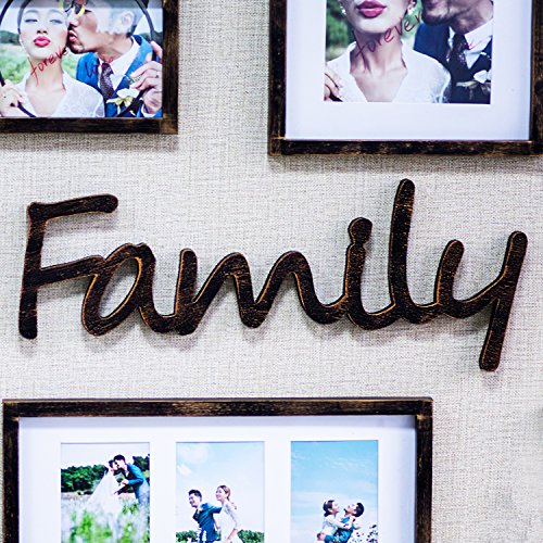 Jerry & Maggie - Photo Frame | Plaque College Frame - Wall Decoration Combination - Brown PVC Picture Frame Selfie Gallery Collage With Hanging Template & Wall Mounting Design | Family Tree