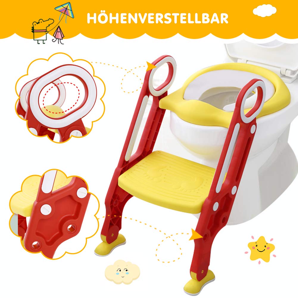 Vasino Trainer WC Trainer Vasino Per Bambini Sedile WC Con Scaletta Vasino(rosso)