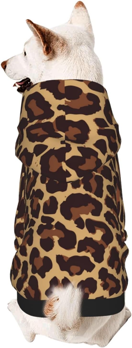 Dog Hoodie Wild Cheetah Leopard Print Dog Sweatshirt Fall Cold Winter