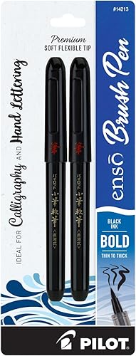 Miniatura 1 de PILOT Enso Premium - Bolígrafo de punta suave y flexible, tinta negra, punta gruesa, paquete de 2