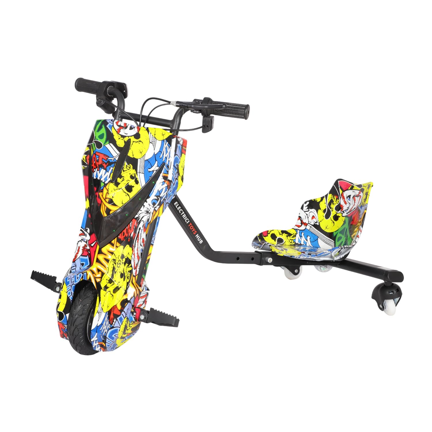 Drifter Pro Trike 360° Spinning Electric Scooter with Bluetooth Connectivity, LED Lights, Rechargeable Battery & Adjustable Seat | Ride-On Drift Toy for Age 6-14 yrs (Scale Candy)-image-10