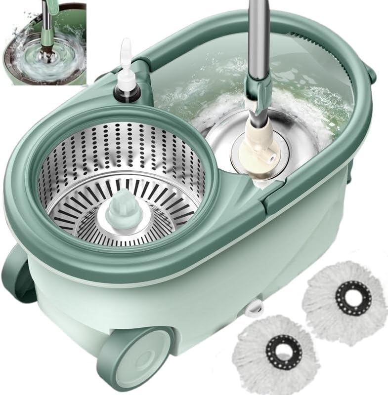 SWISSPACK Ultimate Heavy Duty Spin Mop and Buckets Sets, Microfibre