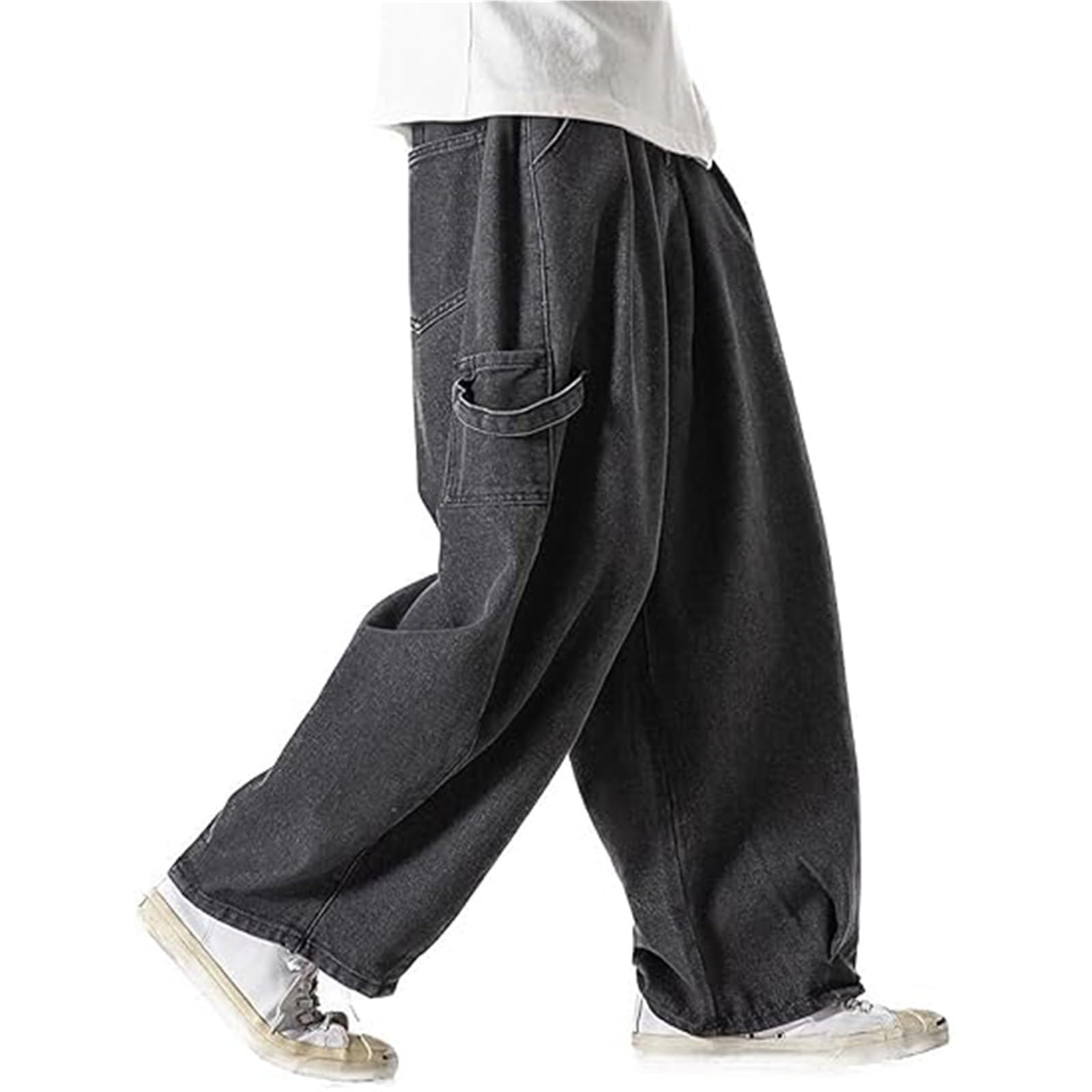 Męskie spodnie jeansowe hip hopowe spodnie jeansowe joggery Harajuku Streetwear Y2K proste nogawki spodnie dla nastolatków chłopców do skateboardingu