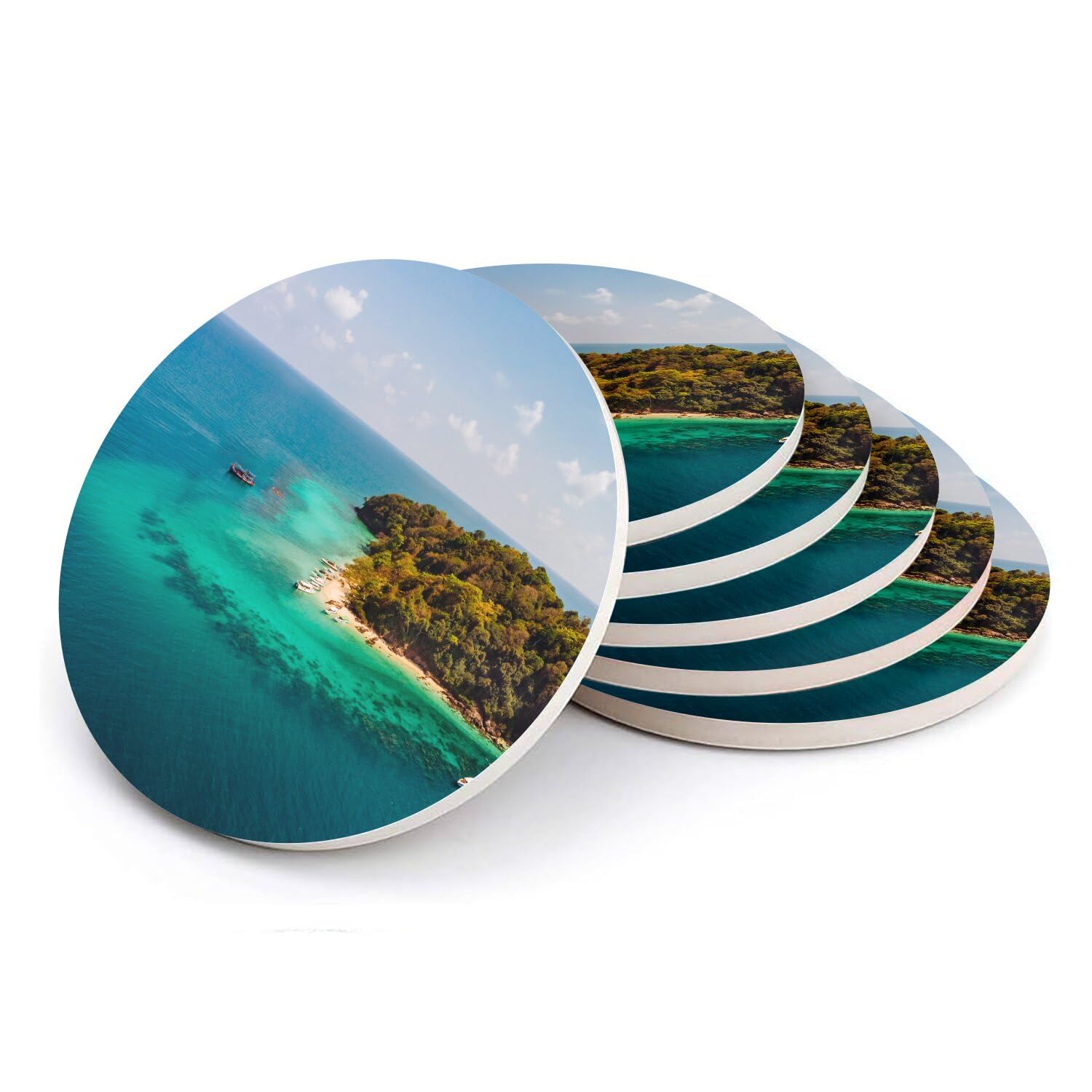 Sous-verre ronds en céramique design Philippines (lot de 6)