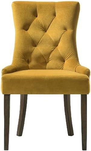 Miniatura 6 de Acme Furniture Farren - Silla auxiliar (terciopelo amarillo y acabado espresso