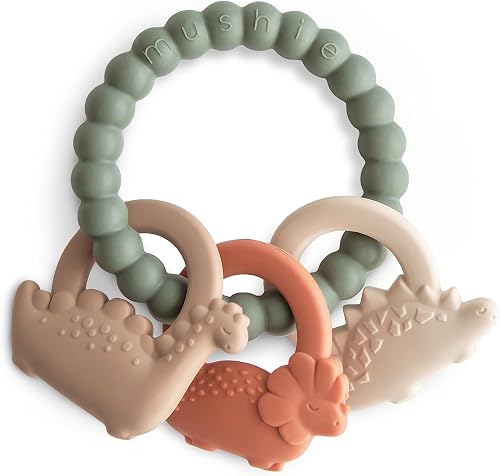 Mushie Dino Teething Ring