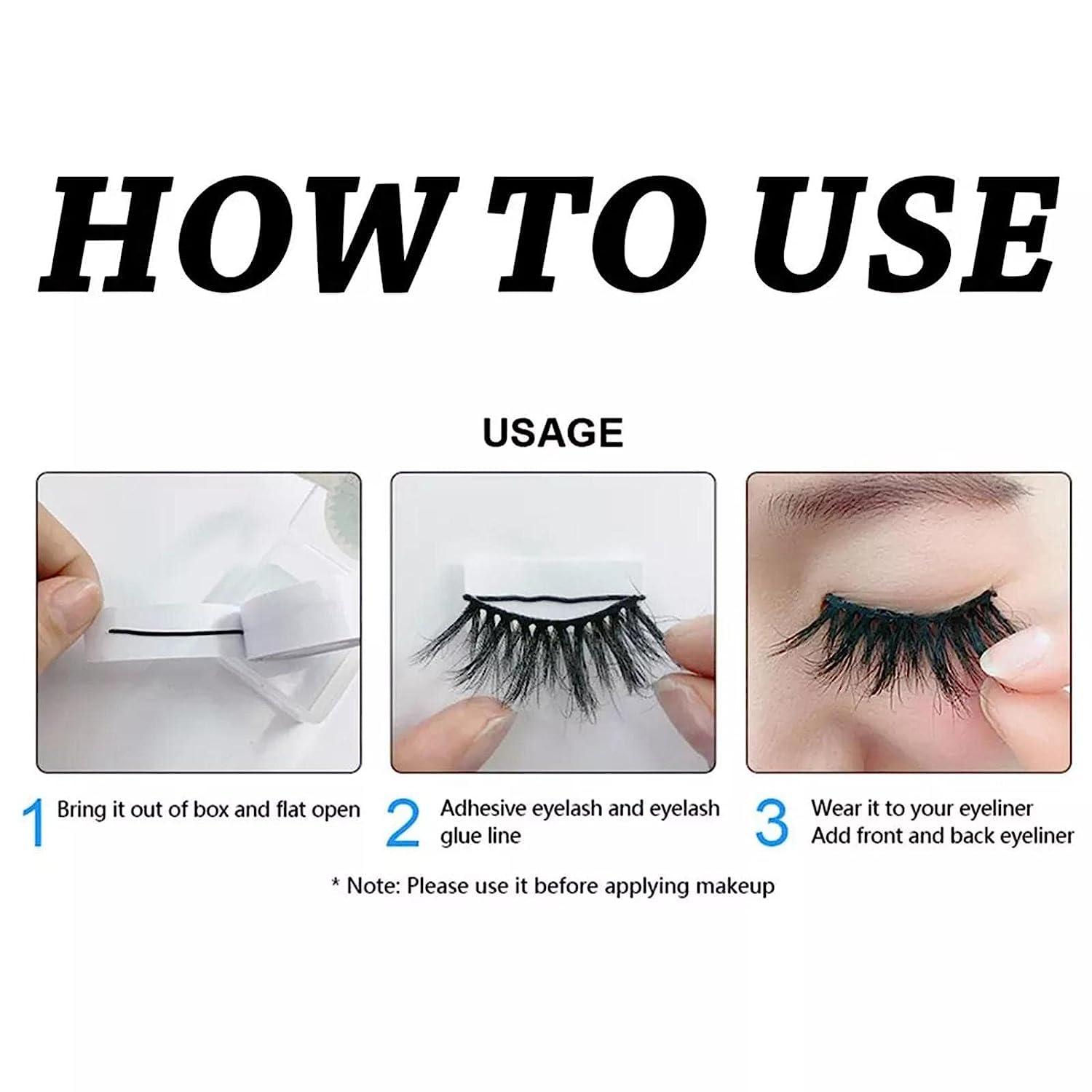 40 Pieces Fake Lashes No Glue Apply False Lashes Eyelash Self Adhesive Lash Strips for Fake Eyelashes Extension Supplies Suitable for All Strip