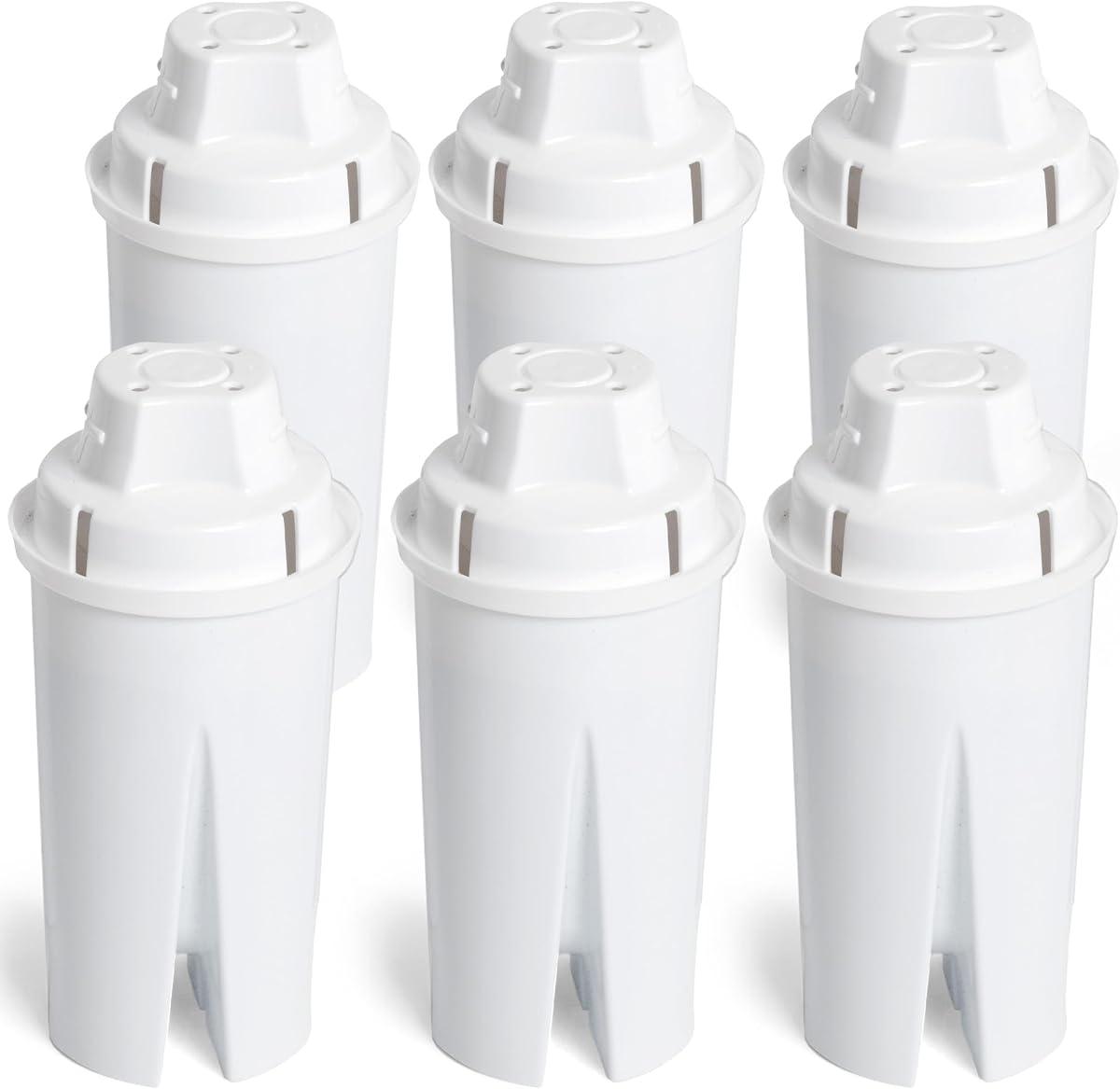 Amazon Basics Filtros de agua mejorados para jarra, compatibles con Brita, paquete de 6 | Certificado NSF para reducir 9 contaminantes