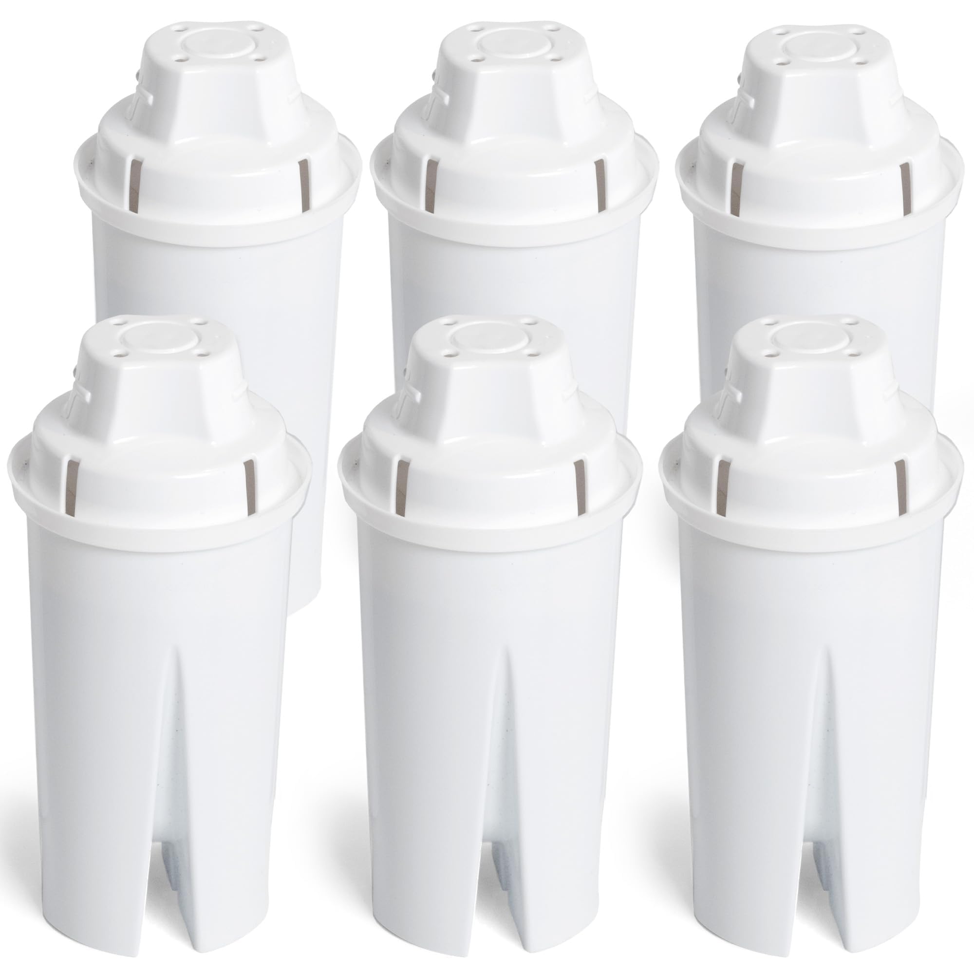 Amazon Basics Enhanced Replacement Water Filters for Water Pitchers, BPA-Free, WQA & NSF Certified, Compatible with Brita Water Pitchers & Drinking Water Filter Systems, 1 Year Filter Supply, 6-Pack