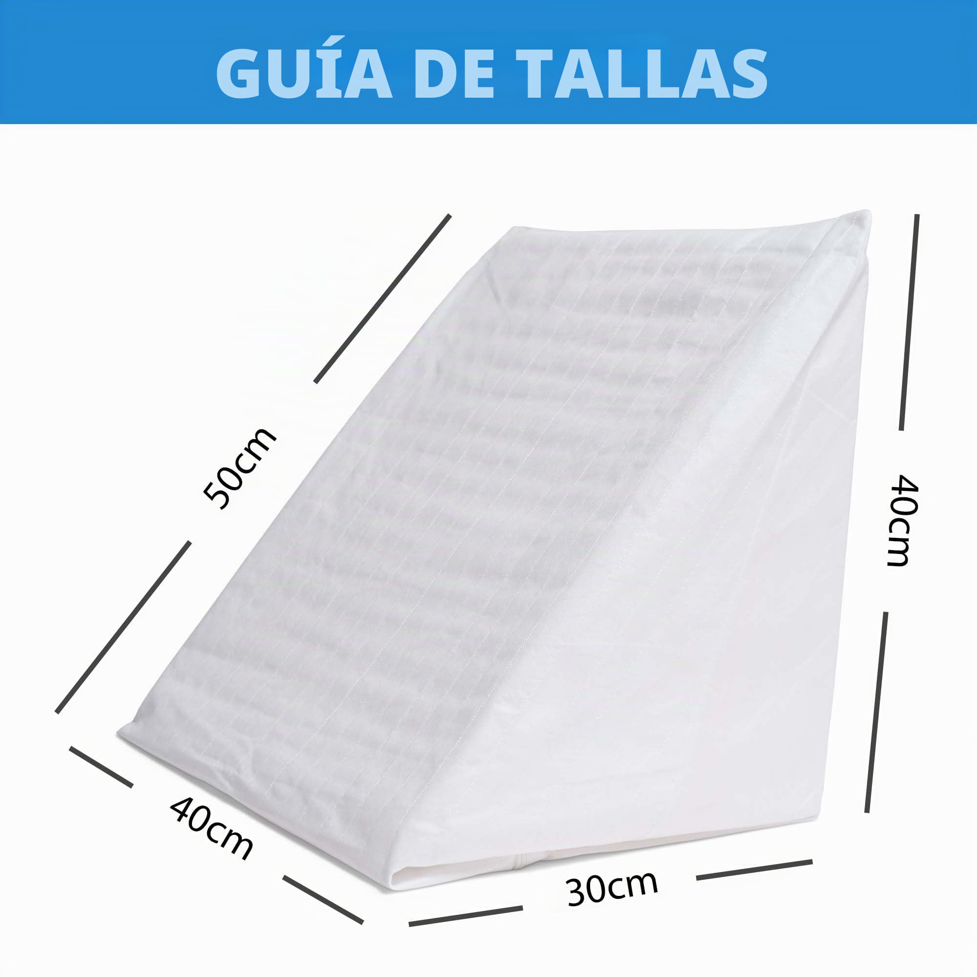 Cojin Cuña para Respaldo en Cama - Almohada de Soporte: Apoyo para la Espalda, Piernas Rodillas - Ideal para Cuando está Leyendo, también Ayuda con el Reflujo Ácido - Hecha en Portugal