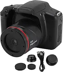 Câmera Digital para Fotografia, Câmera de Viagem Com Zoom Digital 16X Com Tela Giratória de 180°, Câmera de Vlogging Anti-vibração HD 1080P Com Lupa, Câmera de Viagem Portátil