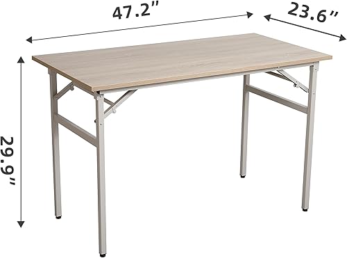 Miniatura 2 de soges Escritorio plegable para computadora, mesa de escritura plegable de 47.2 pulgadas para oficina en casa, escritorio plegable sin montaje para