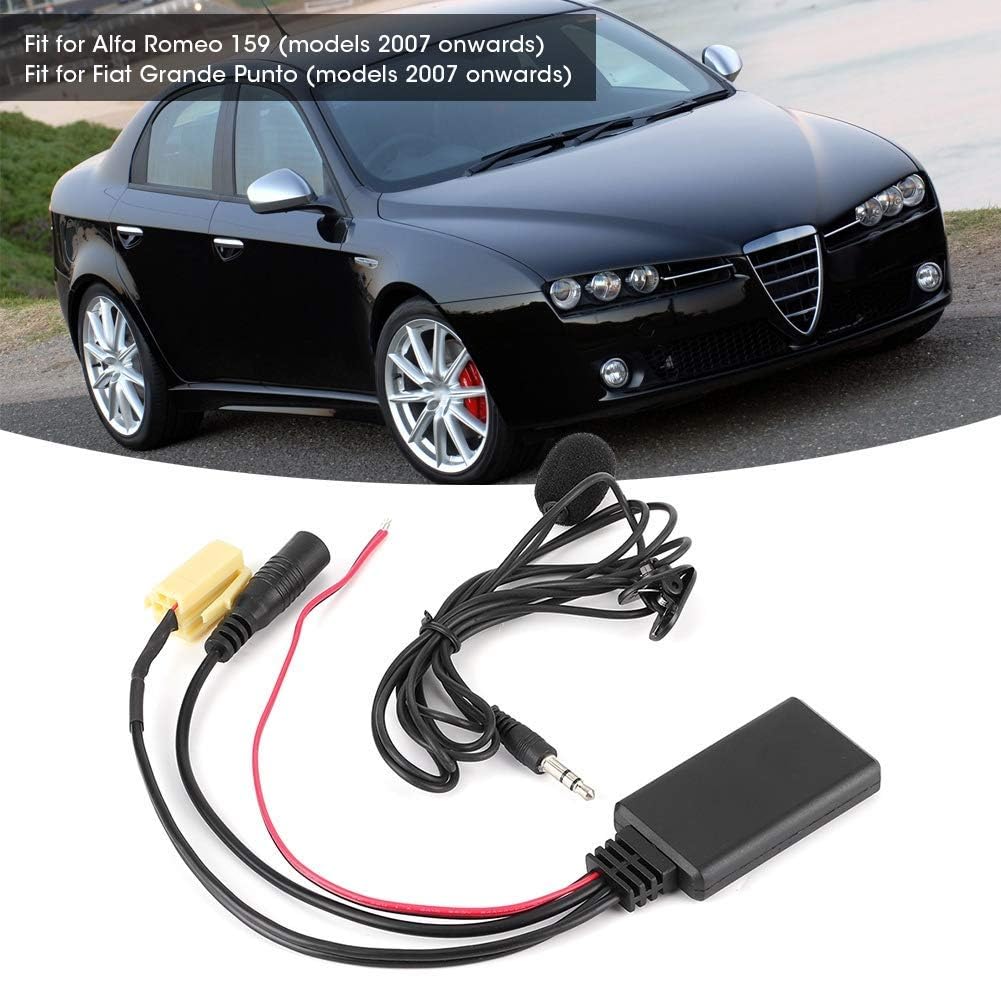Aramox Cavo Audio Radio Bluetooth Per Auto, Cavo Adattatore Aux Vivavoce Per Auto 59,1 Pollici Con Microfono, Adatto Per 159 2007+, Adatto Per Grande Punto 2007+