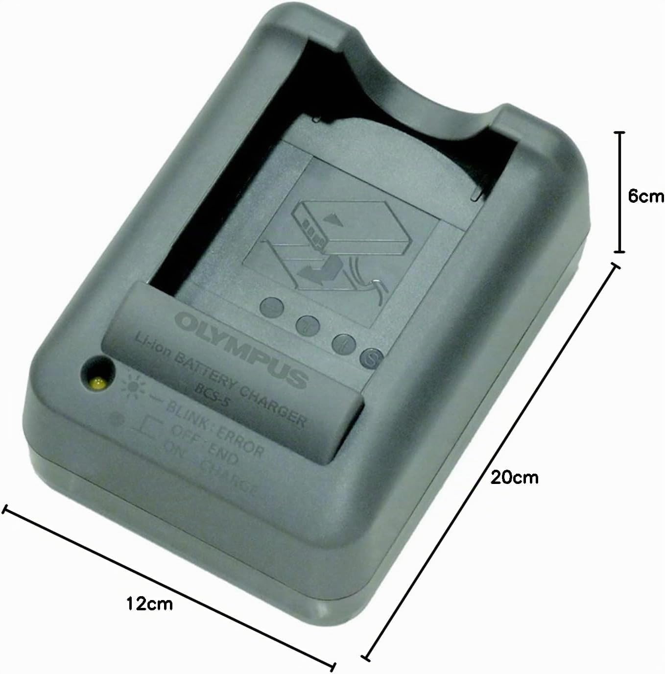Olympus BCS-5 Caricabatteria per Batteria Ricaricabile Olympus Modello BLS-5, Argento