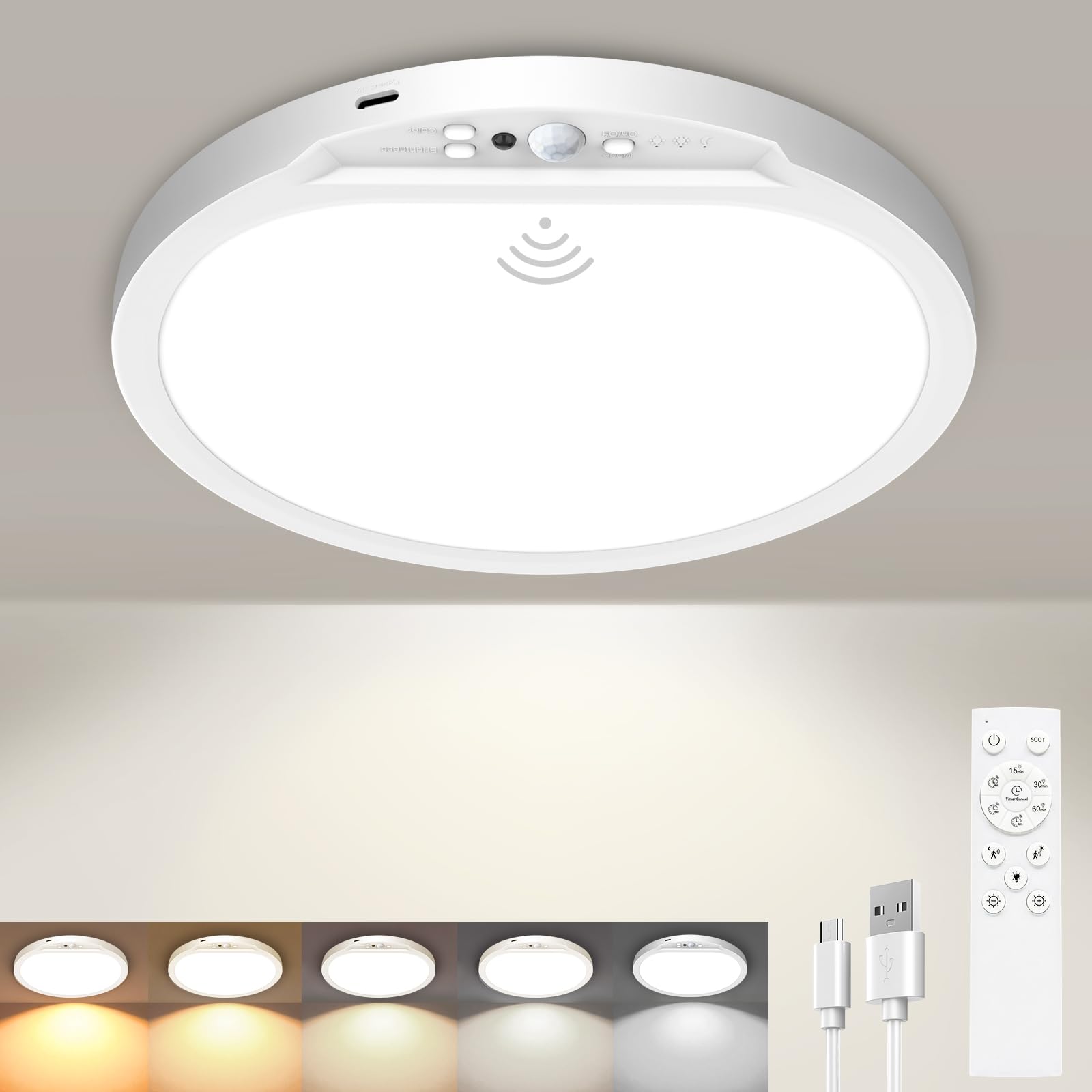 shochi Akku Deckenlampe mit Bewegungsmelder