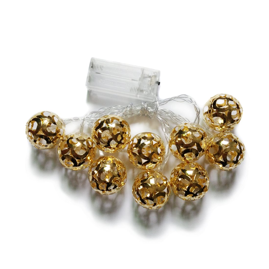 Penfly1.65M 10LEDs Decorative Ball Shape Fairy Night Mood Light for Bedroom Babyroom Child Wedding Warm White