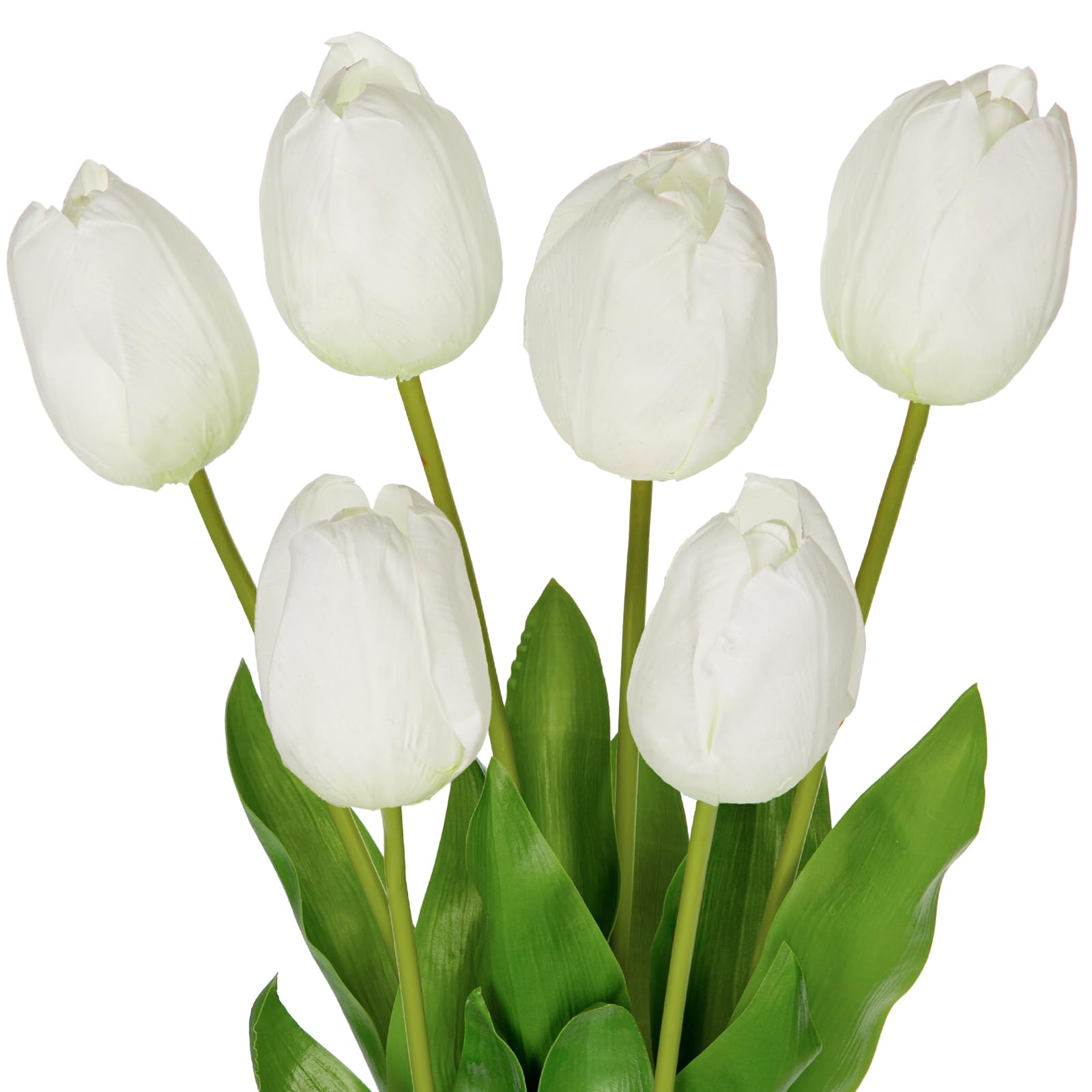 Briful 60CM Tulpen Kunstblumen Wie Echt Dekoblumen Künstliche Weiße Tulpen Frühlingsblumen für Blumengesteck Home Büro Resto Frühlingsdeko