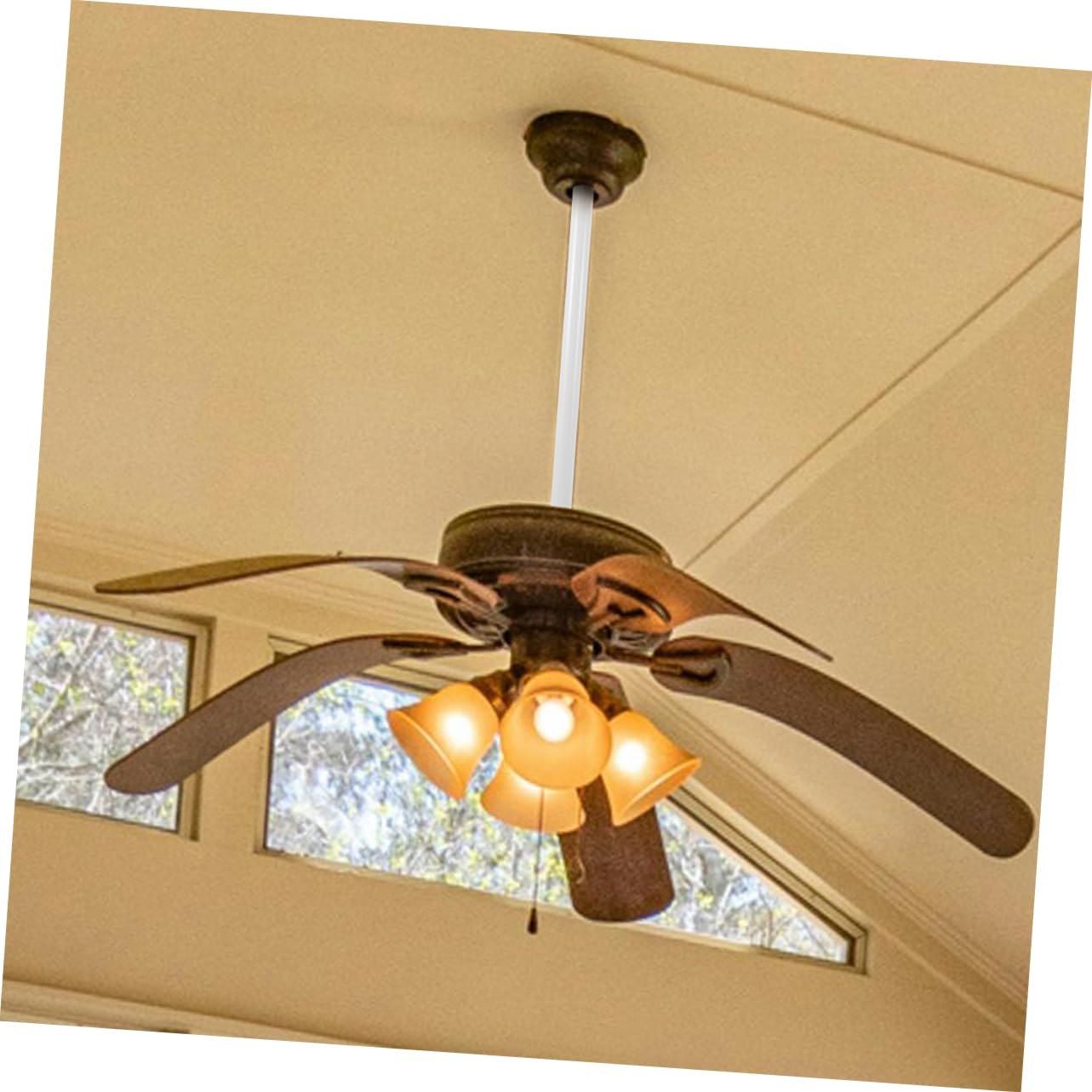Housoutil Varilla de Extensión para Ventilador de Techo de Hierro Doble Orificio, Construcción Resistente y Fácil Instalación, Paquete de 3 Piezas para Uso Doméstico