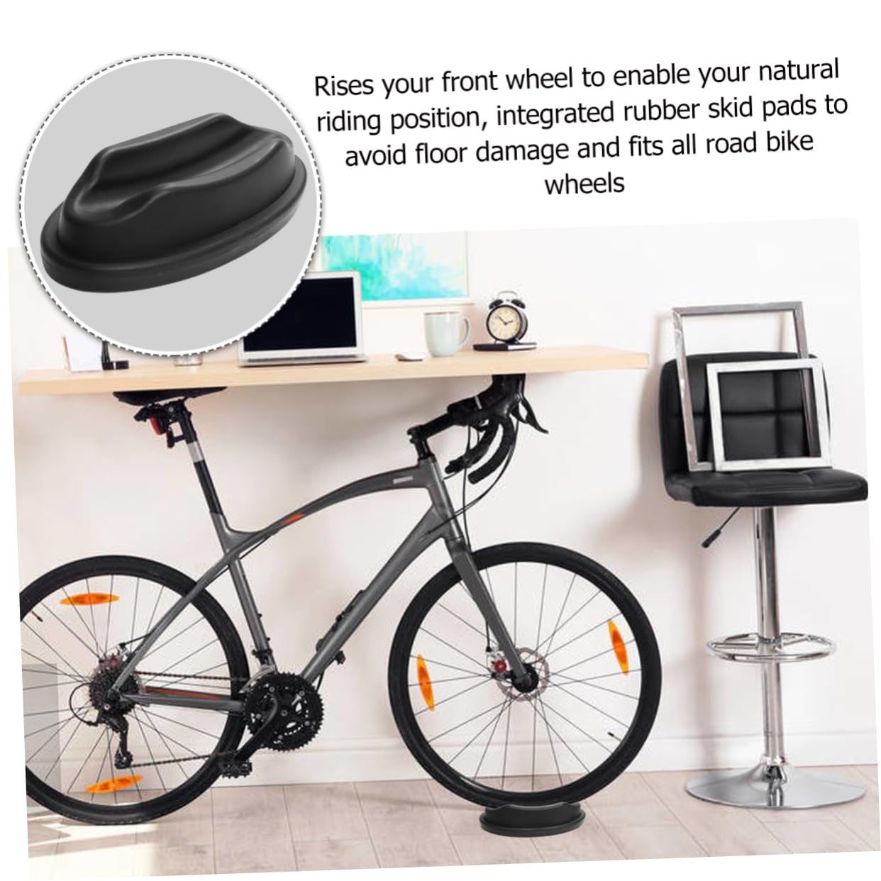 OSOLADY 2pcs Bike Front Wheel Block Riser for Stabilize Holder for Road Mountain Bikes Riser Nonslip Base