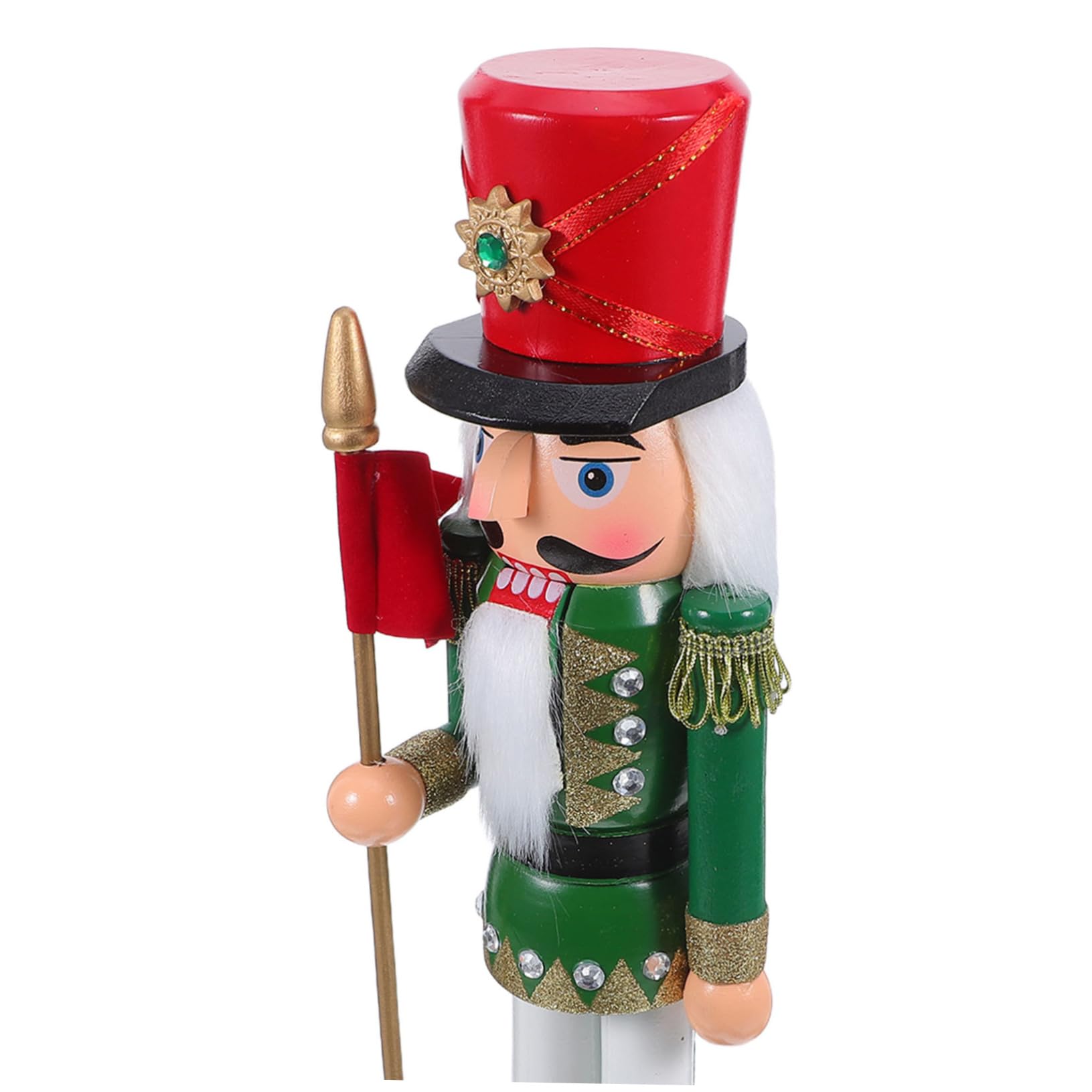 IMIKEYA Holzsoldat Nussknacker Dekoration für Fensterbank und Kaminsims Traditionelle Weihnachtsfigur mit Handbemaltem Design für Küche und Wohnzimmer