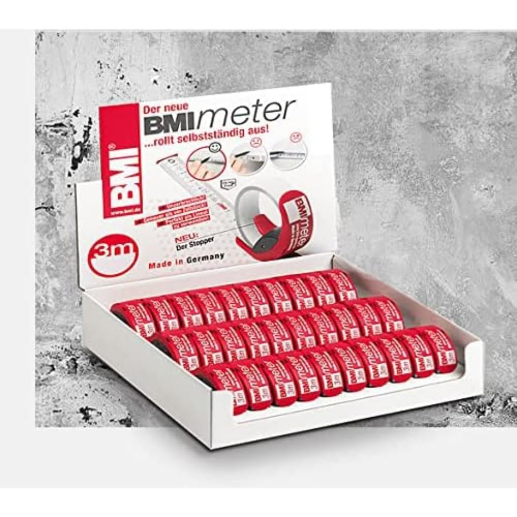 BMI429351021 Pocket tape "Meter" in Blister Packaging, Multi-Colour, 3 m