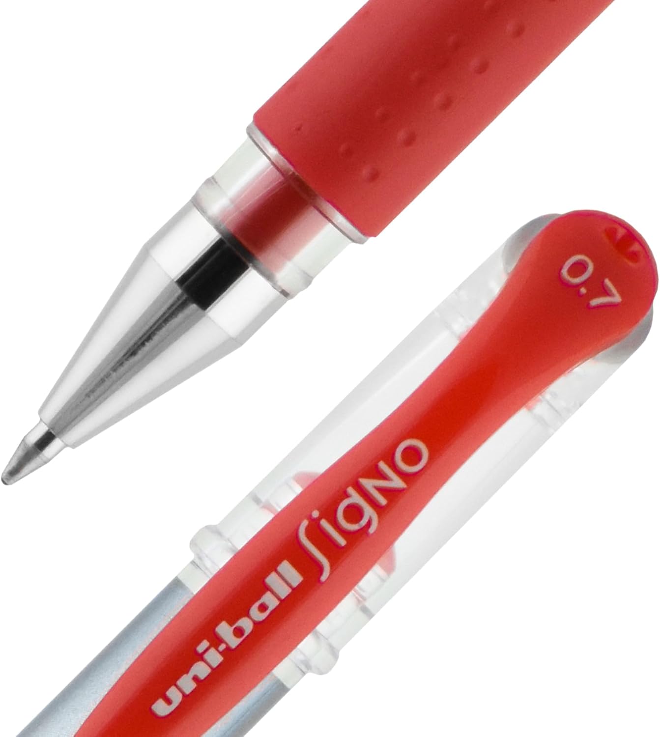Uni-Ball Signo Gel GRIP Roller Ball Stick Gel Pen, Red Ink, Medium, Dozen