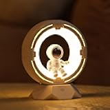AVEKI Astronaut Night Light, Rechargeable Touch Night Light with 3 Light Colours, Dimmable Bedroom Bedside Lamp for Home Bedroom Living Room Decor (Pink)