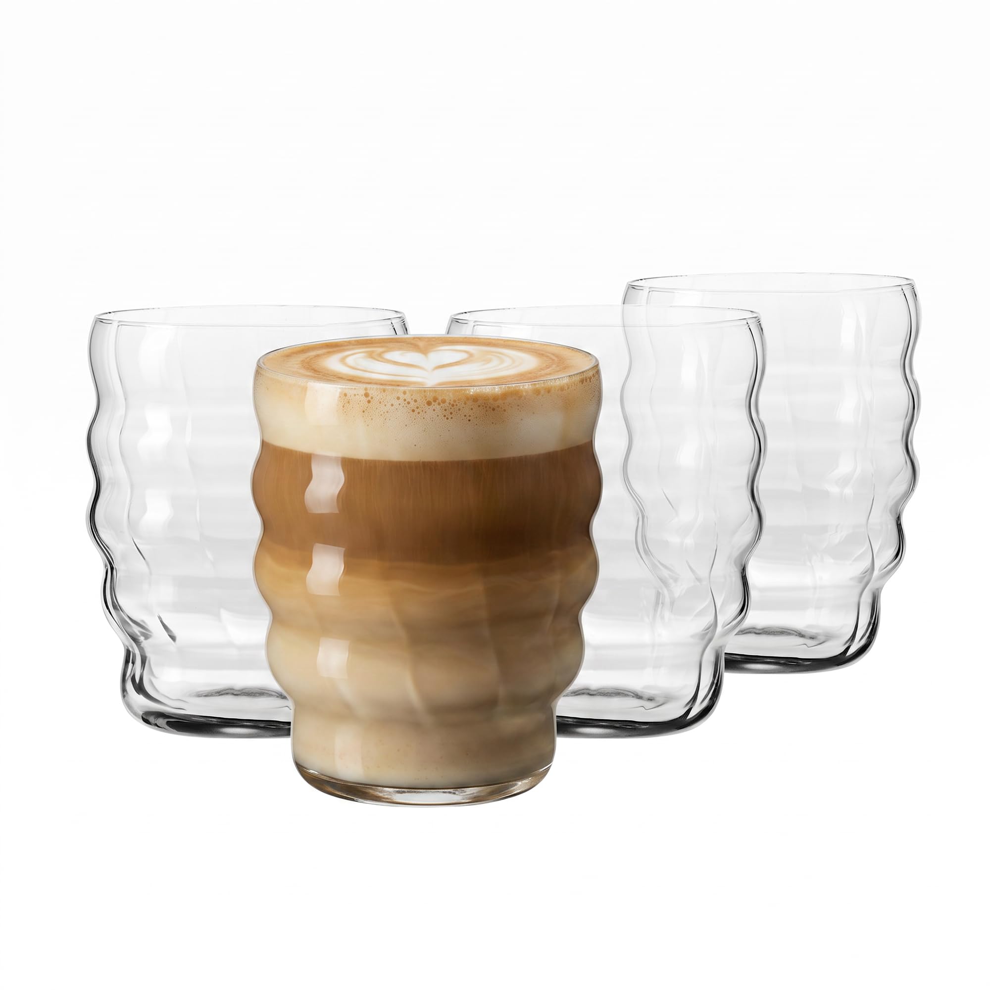 KROSNO Coffee Glasses for Latte, Cappuccino and Latte Macchiato Set of 4 440 ml, Coffee Moments Collection – Lead-Free Crystal – Elegant Glasses for Coffee and Hot Drinks, Dishwasher Safe — image 1