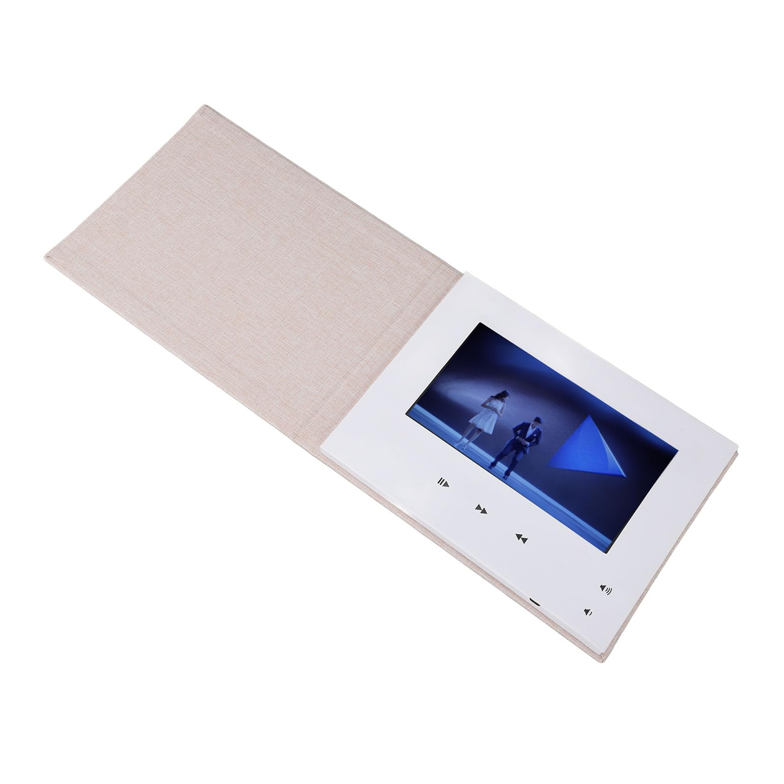 Zunate Tarjeta de Vídeo de Regalo de Cumpleaños DIY |Pantalla LCD de 7 Pulgadas, 2 GB, 1500 MAh, Tarjeta de Felicitación Electrónica de Tela de Lino