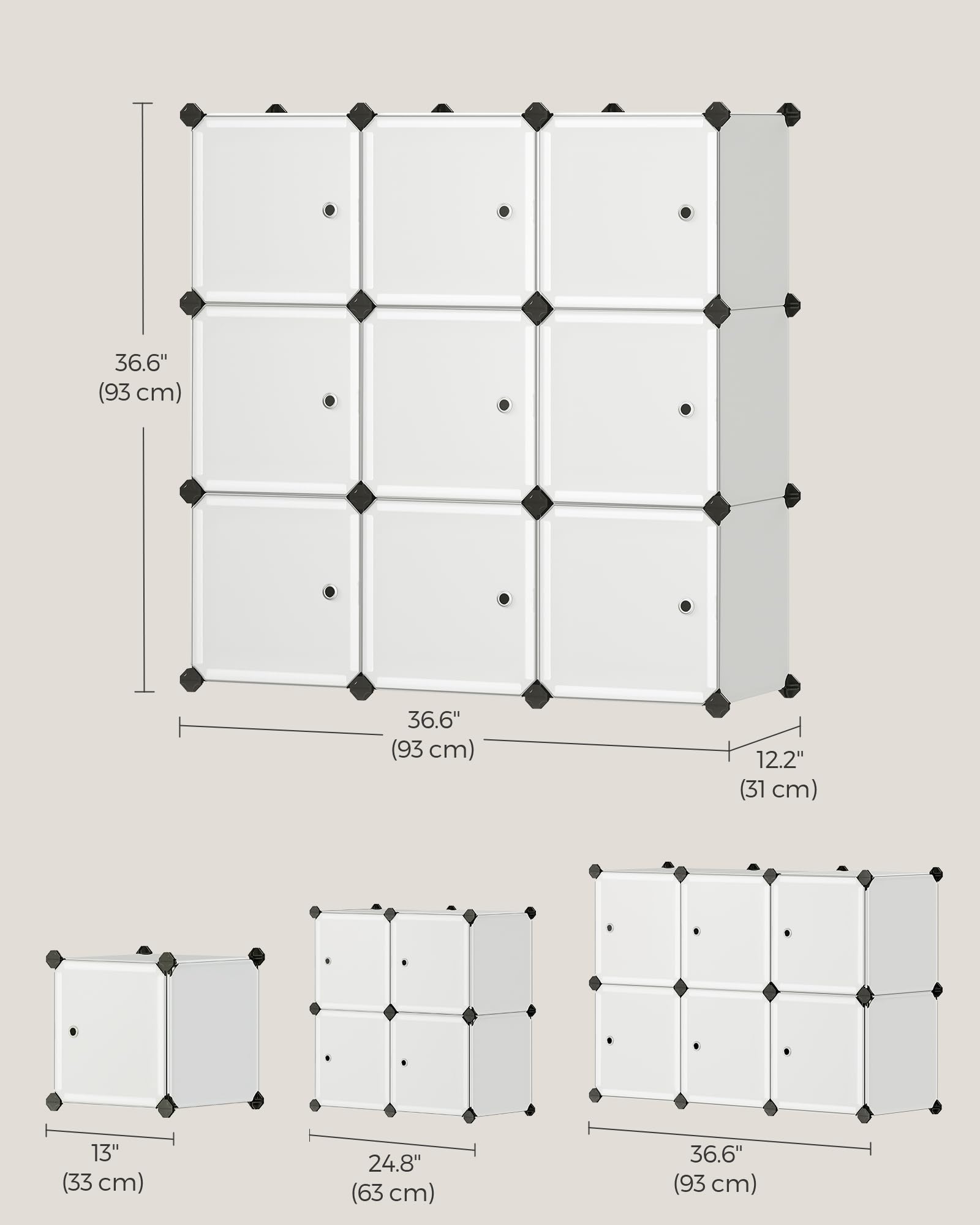 Snapklik.com : SONGMICS Cube Storage Organizer, Set Of 9 Plastic Cubes ...