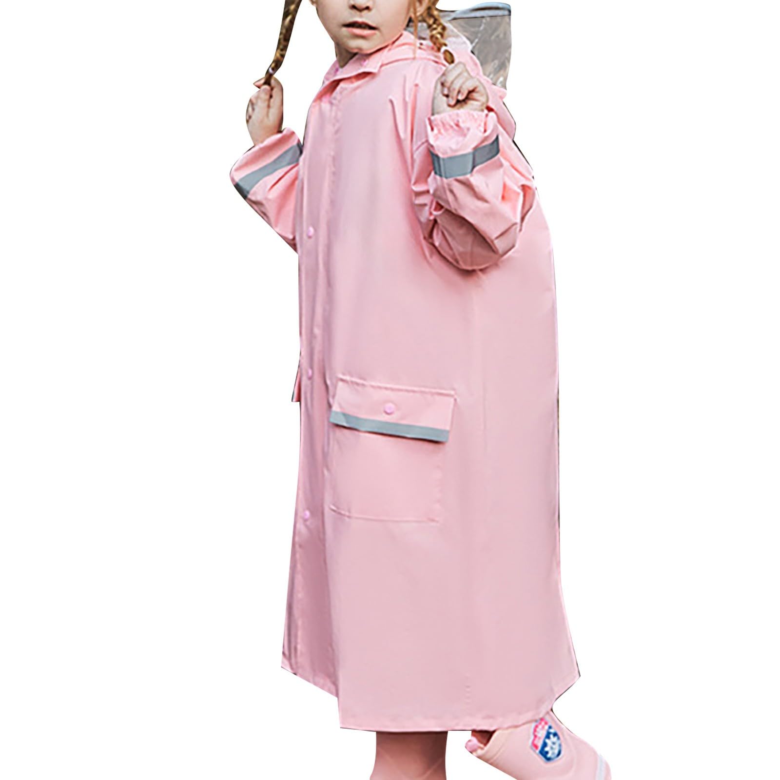 Veste Pluie Enfant,ImperméAble LéGer à Capuche Pour GarçOn VêTement De Pluie Pour Enfants Usage Quotidien En ExtéRieur Poncho De Pluie Pour Jeunes