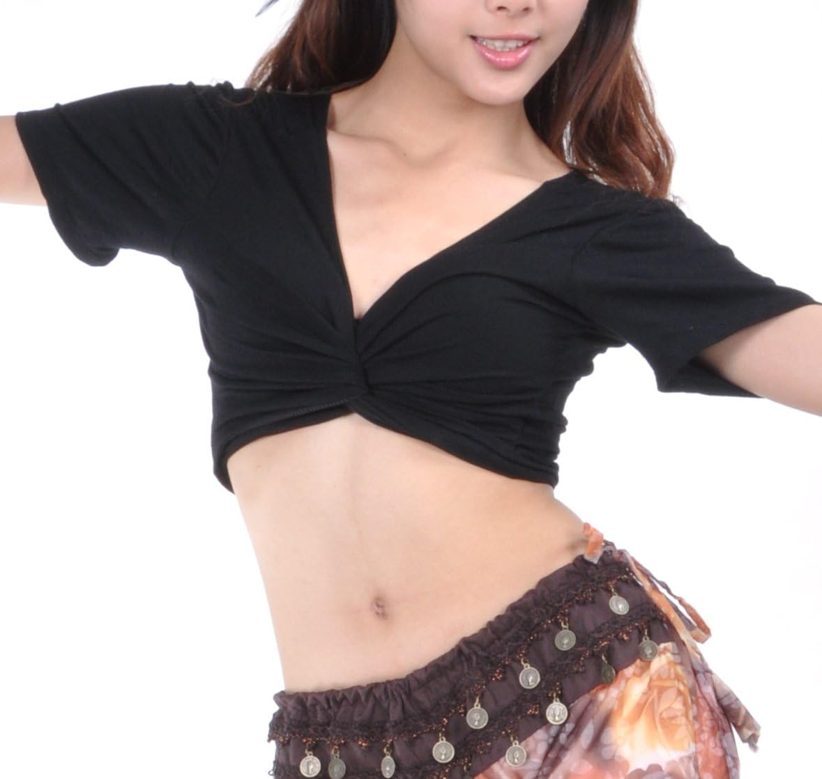 Belly Dance Short Sleeved Wrap Top